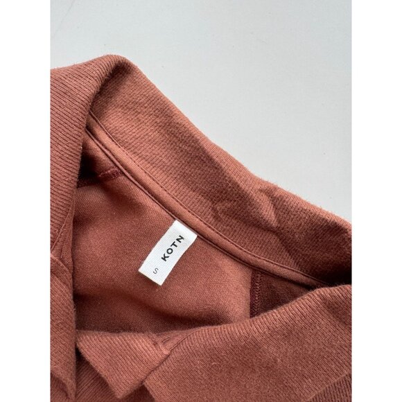 Lot of 2 KOTN Size S Cotton Tops - Fitted Jersey T-Shirt & Long Sleeve Cozy Polo - Picture 8 of 16